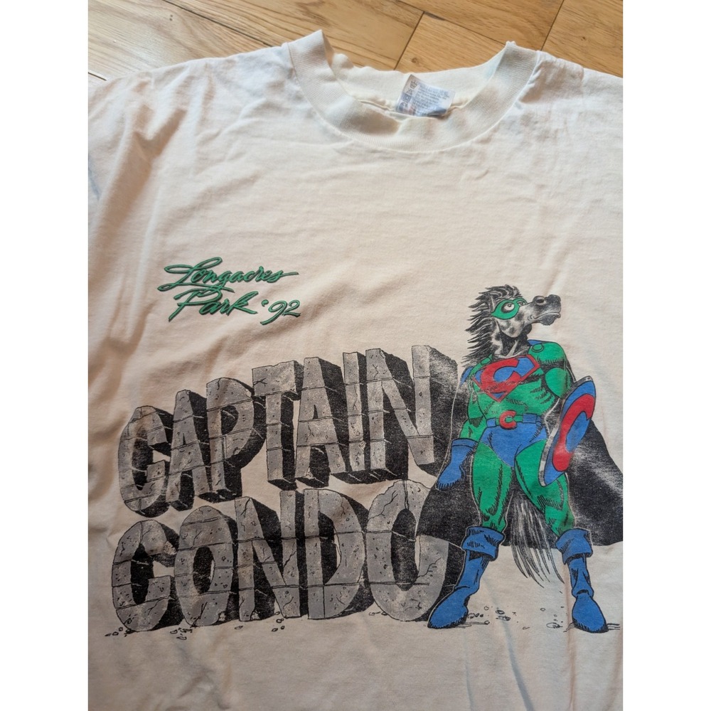 Hanes Fifty Fifty T-shirt Longacres Horseracing Mascot USA XL 92' Single Stitch - Picture 2 of 5